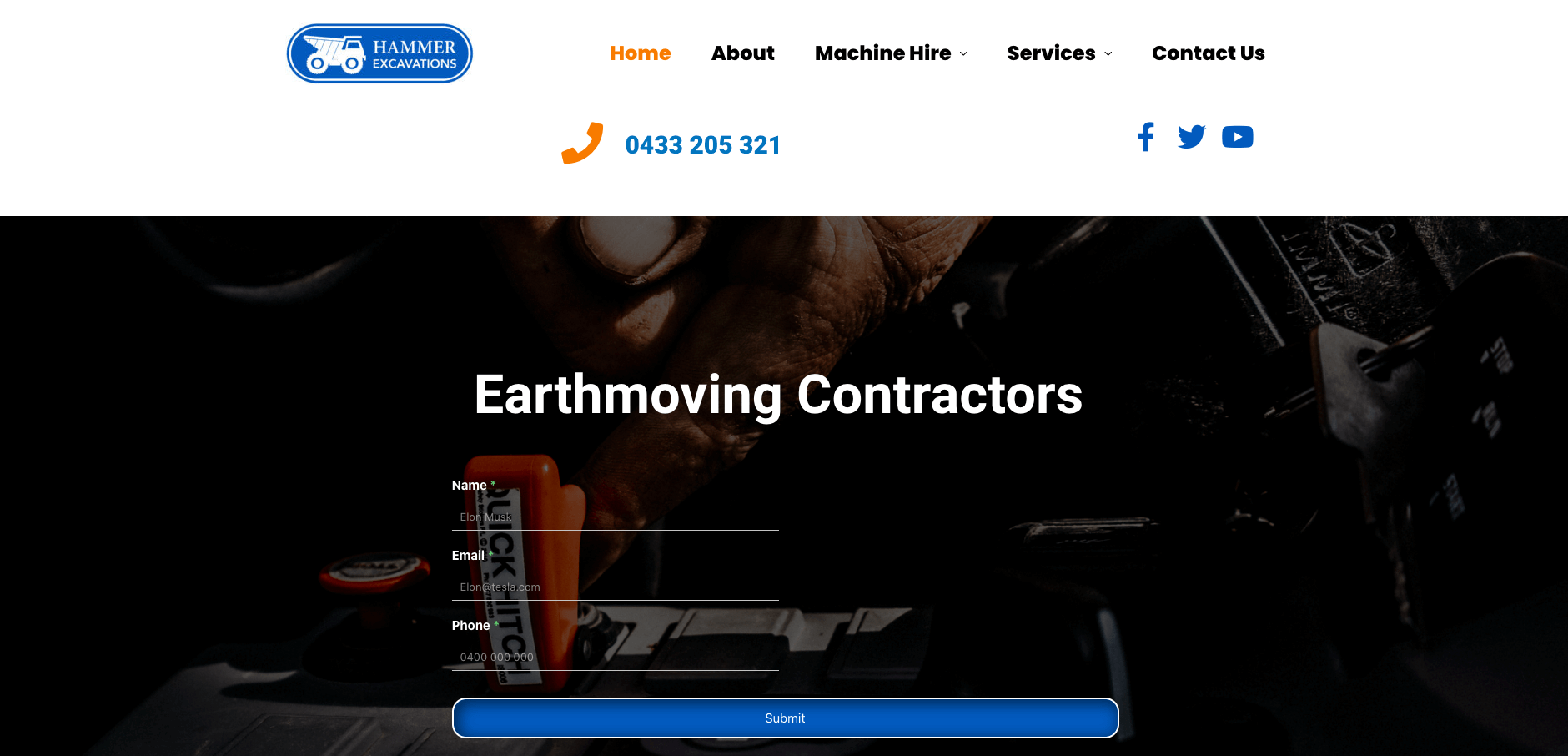 earthmoving contractors hammer excavations melbourne, hammer excavations website