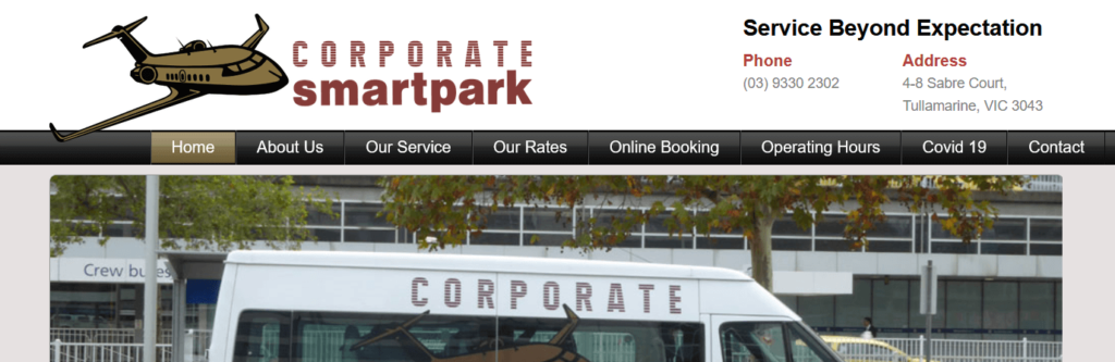 Corporate Smartpark's Website Screen Shot