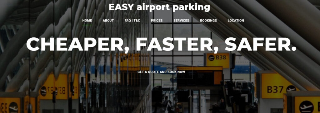 Easy Airport Parking's Webstie Screen Shot