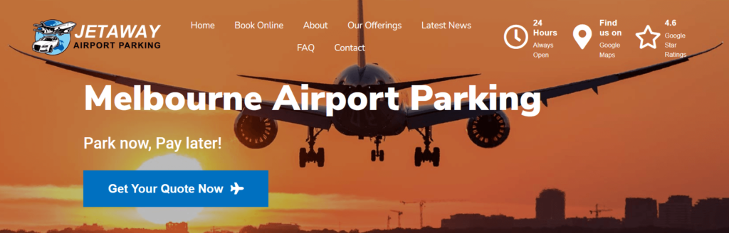 Jetaway airport parking's Website Screen Shot