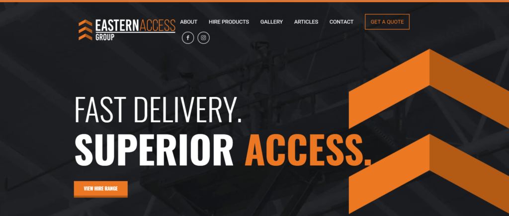 Eastern Access Group Pty Ltd - Scissor Lift and Boom Hire Websites Screen Shot