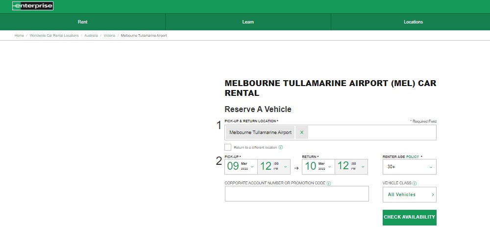 Enterprise Rent-A-Car - Melbourneaus